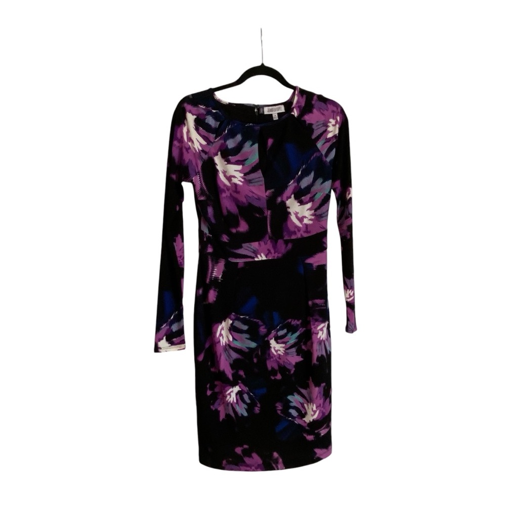 Jennifer Lopez Floral Print Keyhole Dress Women’s Size M Cute Garden Party Summe